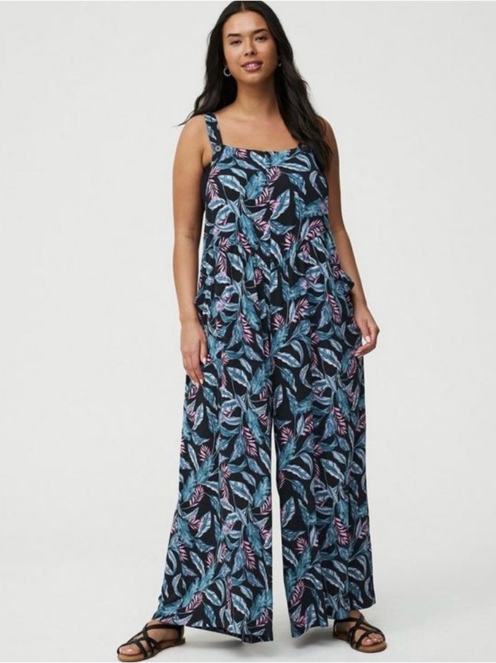 Torrid Wide-Leg Gauze Overalls Jumpsuit - Size 00 - Large - 10/12 - NWT!!!